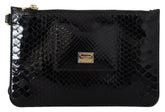 Dolce & Gabbana Black Leather Coin Purse Wristlet Mirror Agnese Wallet -   -  Dolce & Gabbana.